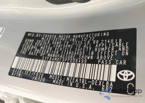 2023 Toyota Corolla Le from USA, damaged, VIN 5YFB4MDE9PP006499